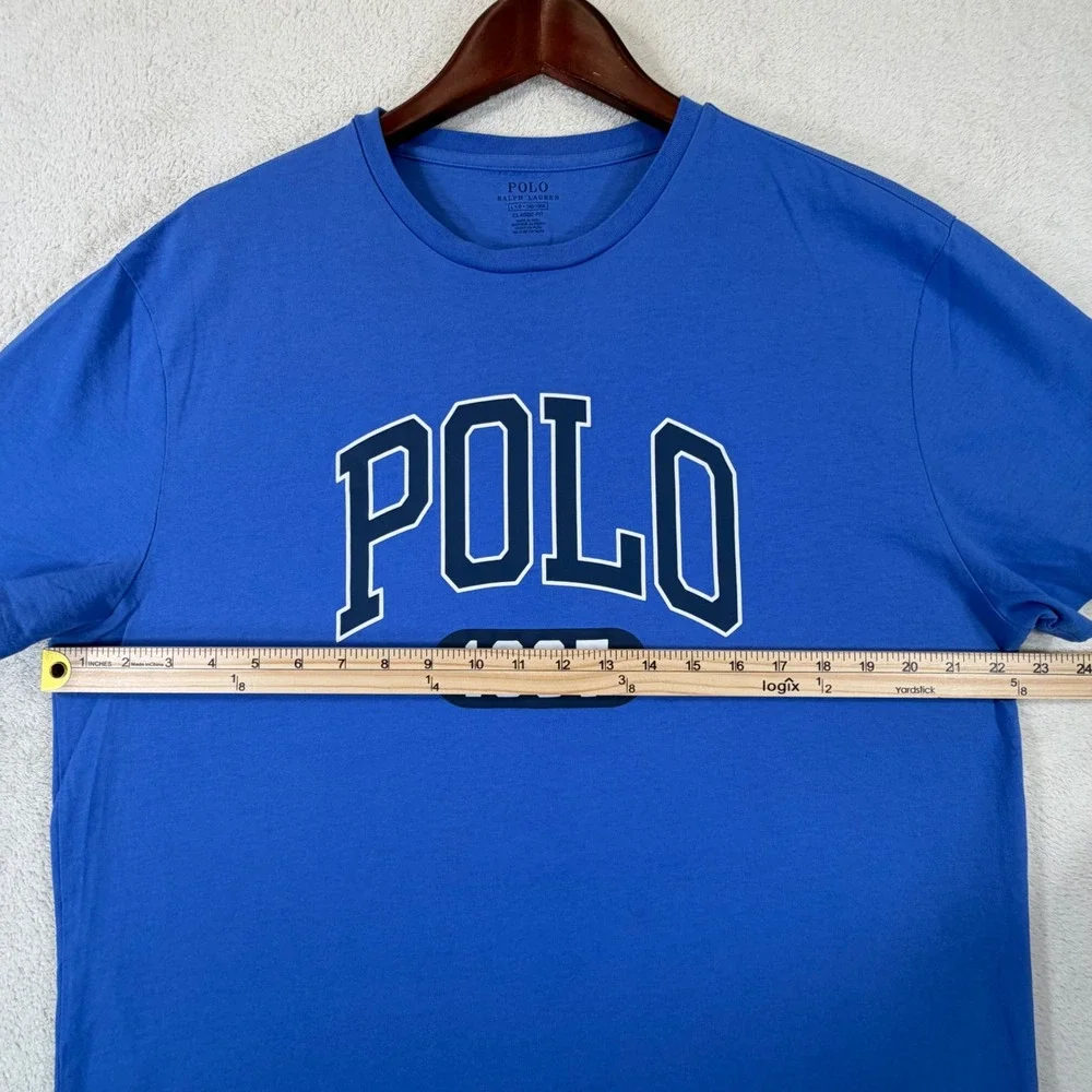 Polo Ralph Lauren Mens Blue Polo 1967 Graphic T-Shirt Classic Fit Large